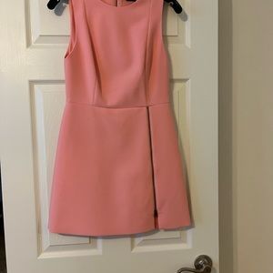 Alice and Olivia size 4 Julie side zip slit A-line dress with zipper in front.